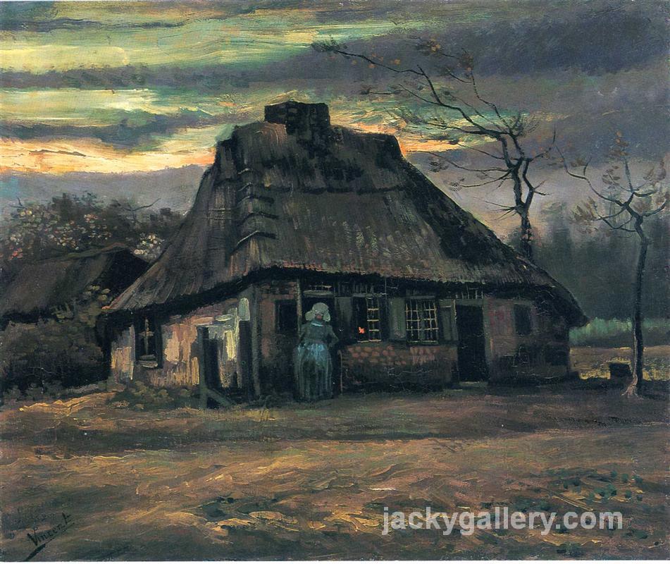 Straw hats at dusk, Van Gogh painting - Click Image to Close